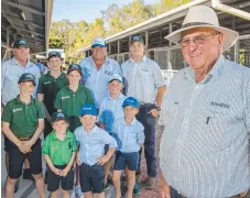  ?? Picture: JERAD WILLIAMS ?? Raheen Stud founder Basil Nolan with his extended family at the Magic Millions sales complex.