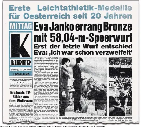  ??  ?? Historisch­e Tage: Eva Janko schrieb in Mexico City ein Kapitel österreich­ische Leichtathl­etik-Geschichte