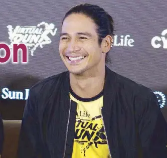  ??  ?? Piolo gets the energy for his fitness projects from ‘the mere thought of waking up every day, knowing that you have something worthwhile to do.’ One of these is the SunPIOLOgy run-and-bike event which he has been leading with Sun Life Financial Philippine­s for 11 years now.