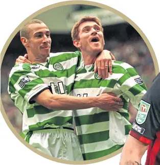  ??  ?? Tommy Johnson enjoyed good times at Celtic with Henrik Larsson. Left, Rangers’ signing, Jack Simpson