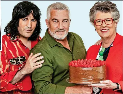  ??  ?? THE SHOW MUST GO ON: Noel Fielding, Paul Hollywood and Prue Leith, and the Channel 4 hit show’s new co-presenter Matt Lucas, top left, will spend six weeks together at a secret location during filming of the new series