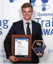  ?? Photo: Owen Studios ?? TOP GONG: Hastings Deering diesel fitter Tom Bourne has been named the Harry Hauenschil­d Apprentice of the Year for the Darling Downs south west region.