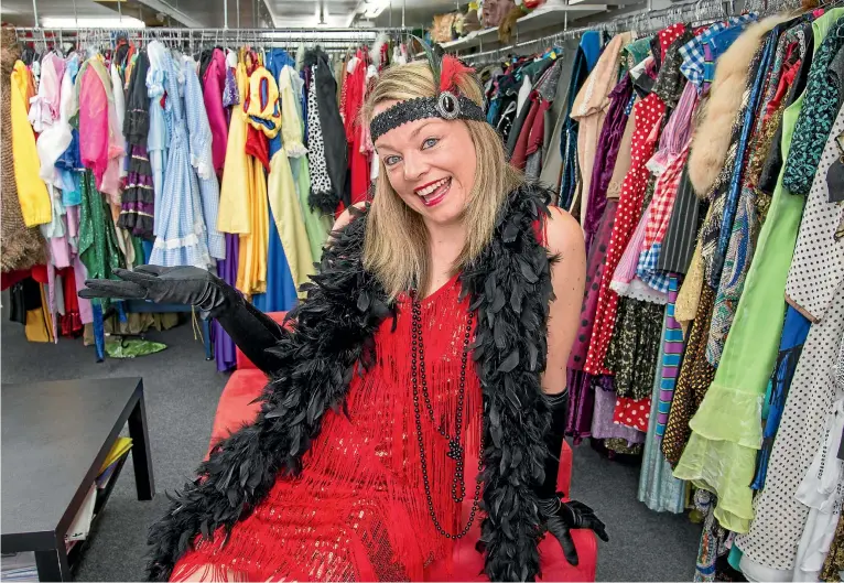  ??  ?? Nichole Devine from Jesters Costume Hire in Lower Hutt. It is her latest career move after being a fashion designer, specialist fashion machinist, milliner and school teacher. Photos: JOHN NICHOLSON/FAIRFAX NZ
