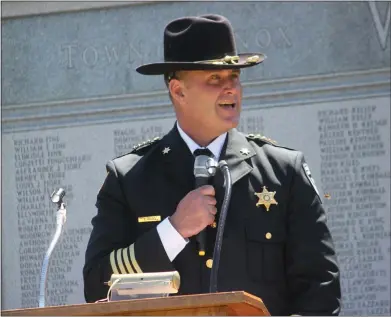 ?? FILE PHOTO ?? Madison County Sheriff Todd Hood speaks at a previous event.