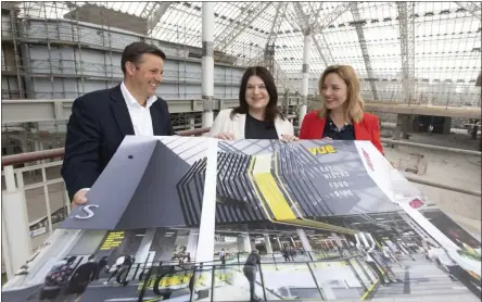  ??  ?? Graeme Jones, Susan Aitken, Anne Ledgerwood, of the St Enoch Centre, at the unveiling of the plans