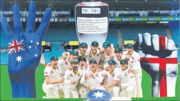  ?? REUTERS ?? Australia celebrate after winning the Ashes series 40.