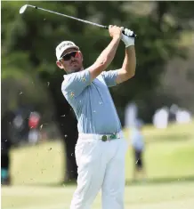  ??  ?? Louis Oosthuizen of South Africa during the second round yesterday| Sunshine Tour