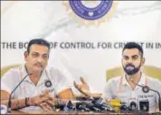  ?? PTI ?? Ravi Shastri (left) has defended the team despite Test failures.