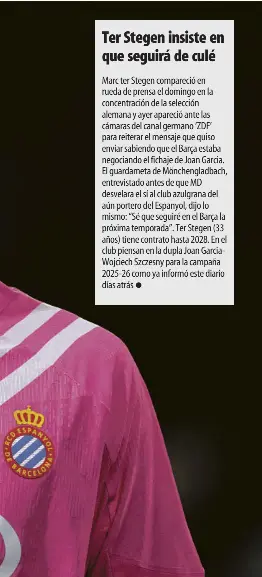  ?? FOTO: GETTY ?? Joan Garcia, tras dejar al Espanyol en Primera, jugará en el Barça la próxima temporada. El club azulgrana abonará la cláusula de rescisión de 25 millones la próxima semana, una vez cerrado el acuerdo con el portero