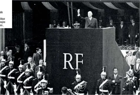  ??  ?? 1958 Charles de Gaulle présente la nouvelle Constituti­on, place de la République à Paris. On ne l’imagine pas mis en examen…