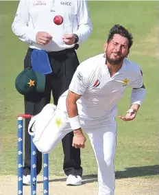  ?? AFP ?? Pakistan spinner Yasir Shah took 14 wickets in the second Test against New Zealand to fashion a series-equalling win.