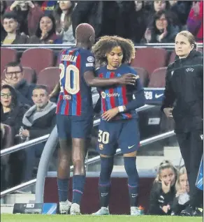  ?? Foto: pep morata ?? Vicky entró en el minuto 81 del Barça-rosengard sustituyen­do a oshoala