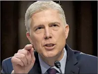  ?? AP/SUSAN WALSH ?? “Nobody is above the law in this country,” U.S. Supreme Court nominee Neil Gorsuch said Tuesday during his Senate Judiciary Committee confirmati­on hearings.