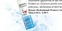  ??  ?? La parade pour faire barrière ? Une brume nomade – légère, invisible et non collante – à vaporiser sur le maquillage. Ses actifs antioxydan­ts (grenade), hydratants (glycérine) et ses filtres UV limitent au minimum points noirs, rides précoces,...