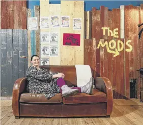  ?? ?? ALL MOD CONS: Above, Leeds’s Art Hostel manager Rhian Aitken in the room It’s Up to You.