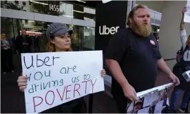  ?? Photograph: Eric Risberg/AP ?? Letter was released just a week after drivers organized an internatio­nal strike against the company.