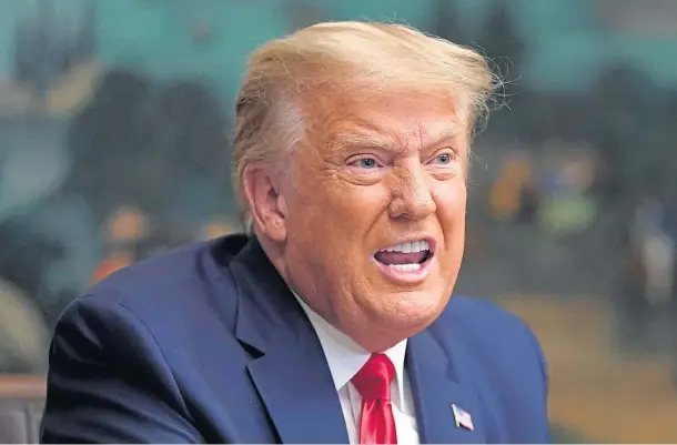  ??  ?? CONCERN: Donald Trump and a right-wing agenda have been blamed by one councillor for a spike in hate crimes and incidents reported in Angus.