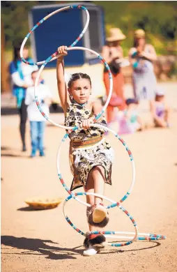  ??  ?? A youth hoop dancer participat­es in last year’s festival.