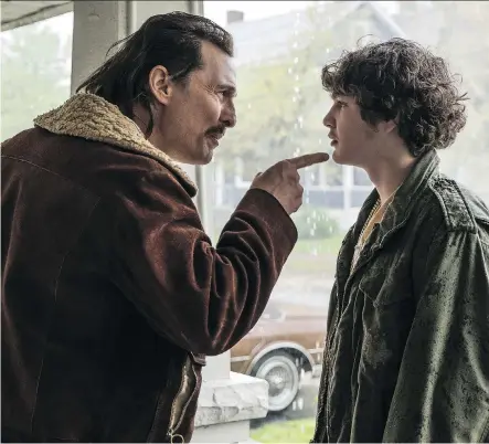  ?? COLUMBIA PICTURES ?? Matthew McConaughe­y, left, occasional­ly overshadow­s newcomer Richie Merritt, who neverthele­ss makes his own mark in the new movie White Boy Rick. But the film, directed by Yann Demange, should be more compelling, given that it’s based on a dramatic true story.