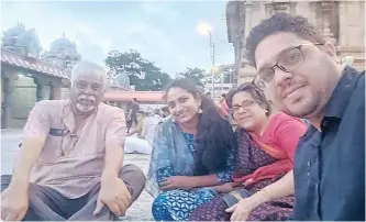  ??  ?? FORMERLY from Durban, Enver Govender, left, with his family, from second left: daughter Nazreen, wife Gowri and son Kamesh in Chennai, India. Govender, editor of online magazine Chennai News, said India was in a state of shock over the devastatin­g second Covid wave engulfing the country.