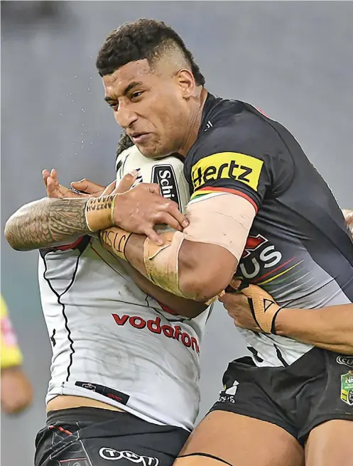  ?? Photo: NRL ?? Penrith’s X factor, Viliame Kikau, in action.