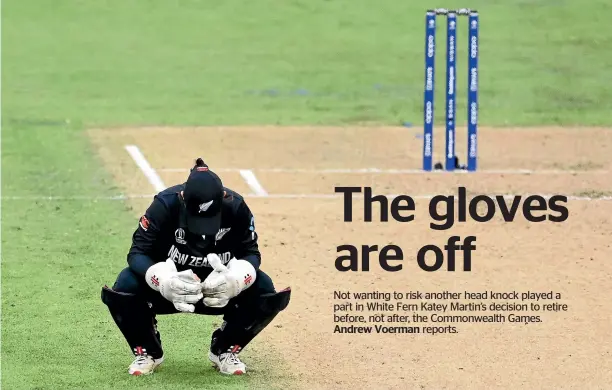  ?? GETTY IMAGES/PHOTOSPORT ?? The World Cup was a case of what might have been for the White Ferns and Katey Martin, who shows the despair of the heartbreak­ing loss to England that ended realistic hopes of a place in the semifinals.