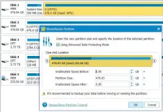  ??  ?? Work around system reserved partition size issues with MiniTool.