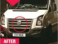  ??  ?? AFTER Pulling fast one: How front of van is changed