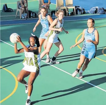  ??  ?? COURT CLASH: DSG netball players Vile Diko, left, and Amy Anderson in action against Collegiate last weekend