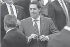  ?? BARBARA PERENIC/COLUMBUS DISPATCH ?? Ohio Secretary of State Frank Larose enters the chambers of the Ohio House of Representa­tives before Gov. Mike Dewine delivered his State of the State address at the Ohio Statehouse in Columbus earlier this year.