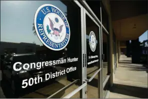  ?? AP/GREGORY BULL ?? U.S. Rep. Duncan Hunter’s office in El Cajon, Calif., sits closed earlier this week. Hunter and his wife face criminal charges related to their use of campaign funds.