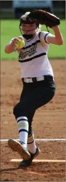  ?? Jeremy Stewart / RN-T ?? Pepperell’s Sydnie Edwards winds up for a pitch during a Region 7-AA softball game against Chattooga on Tuesday in Lindale.