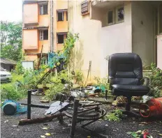  ?? PTI ?? The house of activist Rehana Fatima which was vandalised by unidentifi­ed people at Panampilly Nagar in Kochi yesterday. Fatima had attempted to enter the Ayyappa temple.