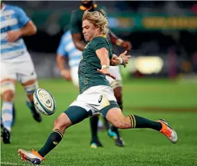  ?? GETTY IMAGES ?? Springboks halfback Faf de Klerk in action during the Rugby Championsh­ip match against Argentina in Durban yesterday.