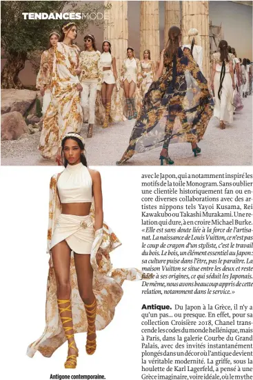  ??  ?? Antigone contempora­ine. La Grèce antique, a inspiré Karl Lagerfeld pour la collection Croisière Chanel.