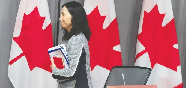  ?? ADRIAN WYLD / THE CANADIAN PRESS FILES ?? In her official 2019 report on the state of public health in Canada, Chief Public Health Officer Theresa Tam didn’t mention “pandemic” or “virus.”