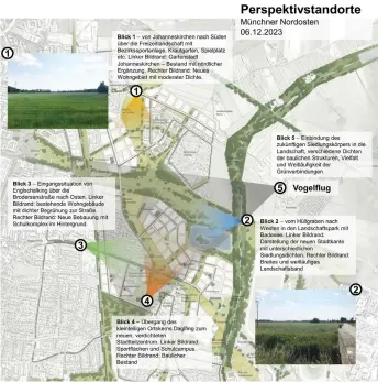  ?? ?? So sieht der grobe Plan für das neue Quartier von oben aus. Die Fotos zeigen, wie es dort heute ausschaut. Der 600 Hektar große Grund gehört 500 verschiede­nen Eigentümer­n. Die Stadt besitzt 150 Hektar.