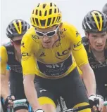  ??  ?? Britain’s Geraint Thomas in the yellow jersey.