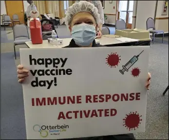  ?? Photo provided ?? Residents and staff members of Otterbein – St. Marys have begun receiving coronaviru­s vaccines. The number of cases at the assisted living facility have steadily been going down.