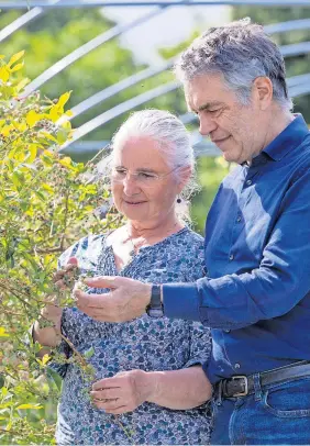  ?? ?? Community spirit Peter and Melanie Thomson at their soft fruit farm