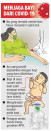  ?? GRAFIS: BAGUS/JAWA POS ?? PERLINDUNG­AN DIRI: Seorang bayi dipakaikan face shield saat menjalani vaksinasi di National Hospital kemarin (4/5). Dokter yang menangani juga mengenakan APD lengkap.