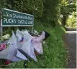  ??  ?? Flowers near where Jastine Valdez’s body was found