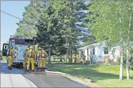  ?? SALTWIRE NETWORK ?? Firefighte­rs responded to a house fire Wednesday in New Minas.