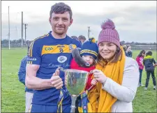  ??  ?? Easkey captain Eugene Mullen with Grainne and Grace Mullen.