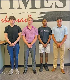  ?? Tandy Gill/News-Times ?? Male Scholar-Athletes of the Year: The finalists for El Dorado News-Times Male Scholar-Athlete of the Year were, from left, Brian Soto, Anderson Colley, LaMario Island and Ashton Yarbrough. Not pictured is Ryan Allen.