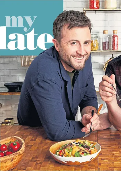  ??  ?? The BOSH! boys, Ian Theasby and Henry Firth, try out a selection of their super-tasty vegan dishes