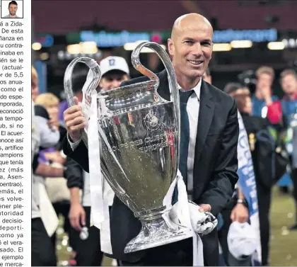  ??  ?? ÉXITO. En año y medio, Zidane ha conseguido una Liga y dos Champions, entre otros títulos.