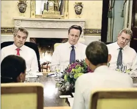  ?? DAVID HECKER / GETTY ARXIU ?? Cameron en una reunió amb Obama a la Casa Blanca el 2015