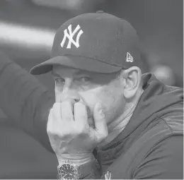  ?? NAM Y. HUH/AP ?? Yankees manager Aaron Boone looks on before a game against the White Sox on Friday in Chicago.