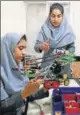  ?? REUTERS ?? Members of Afghan robotics girls team which was denied entry into the US.